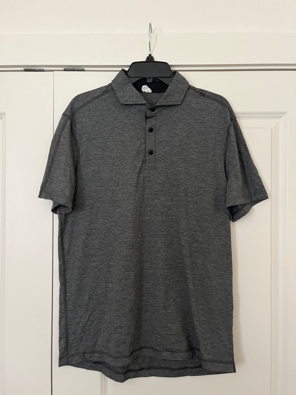 Lululemon Men's Gray Polo Shirt - Lightweight Short Sleeve